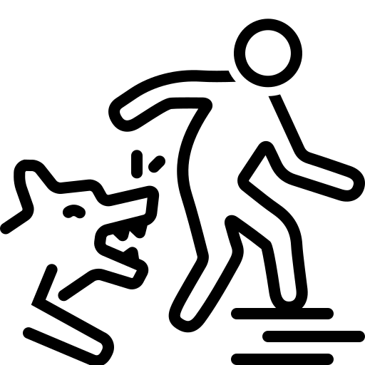 Dog silhouette representing personal injury cases related to dog bites and negligence, emphasizing legal representation by Tillmann Law for injury claims.